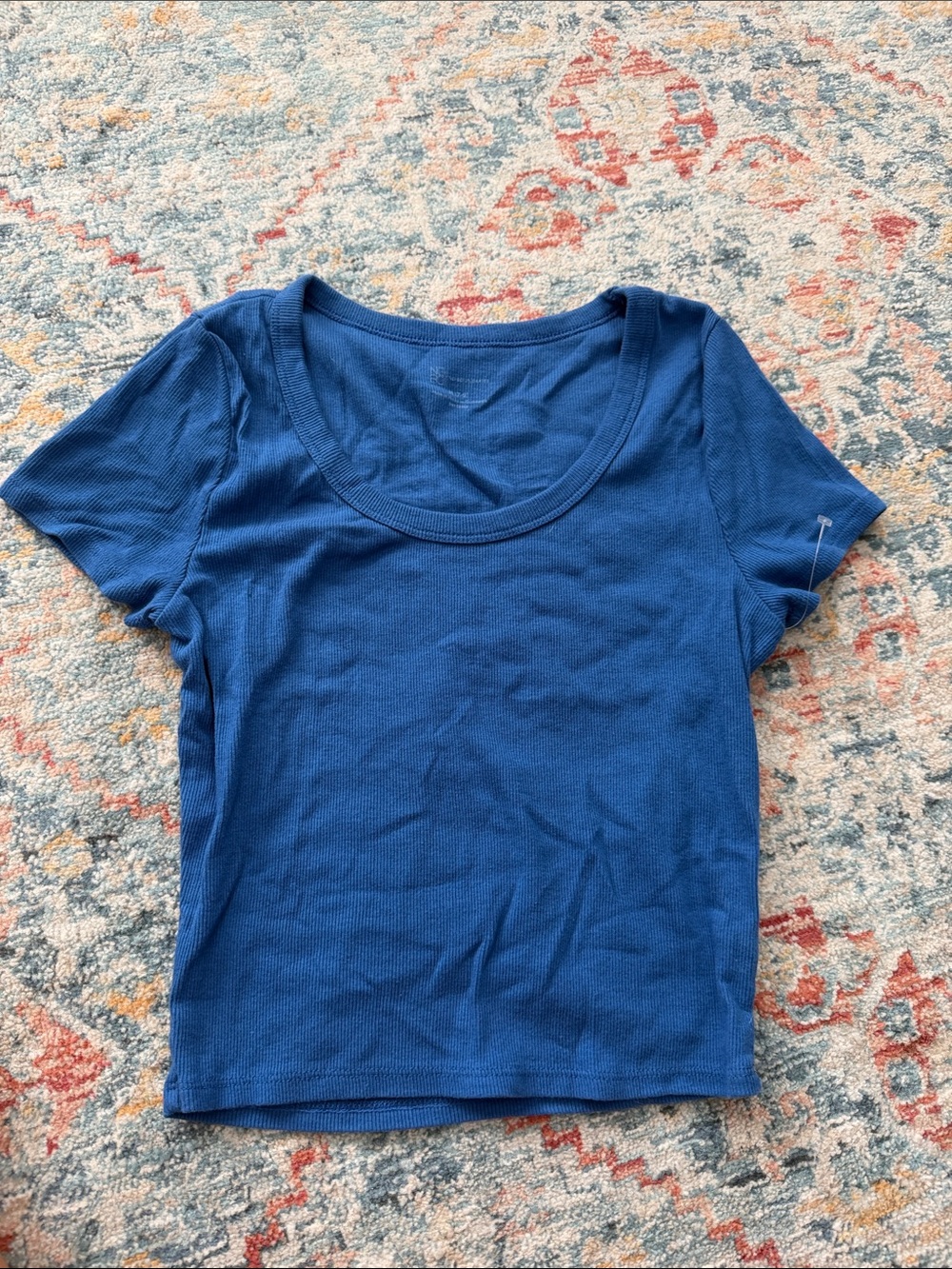 Classic Scoop Neck Short Sleeve Top - Royal Blue
